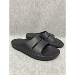 OOFOS Men's Black Slide Sandals